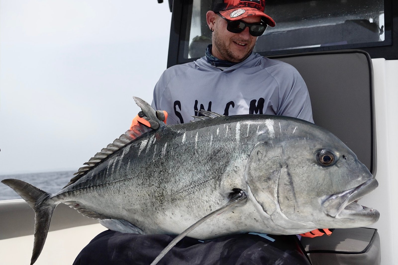 GT 30kg woman angler popping Lamu Island Kenya March 2026 Sparidae